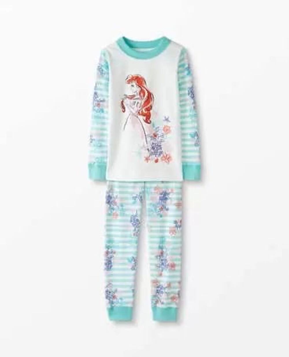 Hanna Andersson Disney Little Mermaid Long John Pajamas In Organic Cotton New 60